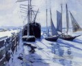 Connecticut Ufer Winter Impressionist Seenlandschaft John Henry Twachtman